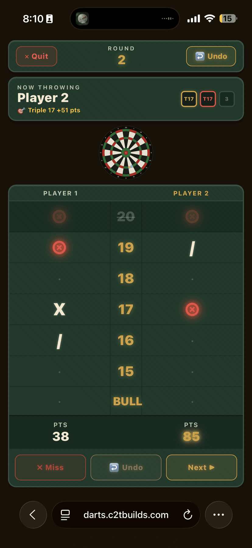 Darts Scoreboard – Scorecard